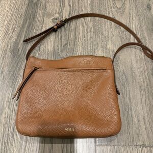 Fossil Tan Leather Crossbody Bag